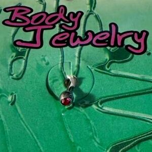 3/$48 Body Jewelry| NWOT Round Top Flat Bottom Bar Red gem BUY 2 get a 3rd Free